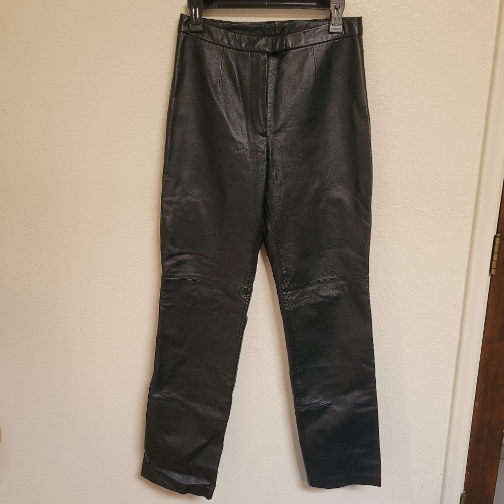 Massini Black Leather Pants